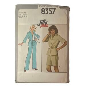 Vintage Pant Short Jacket Pattern Miss 6-8 Simplicity 8357 Long Modest Career